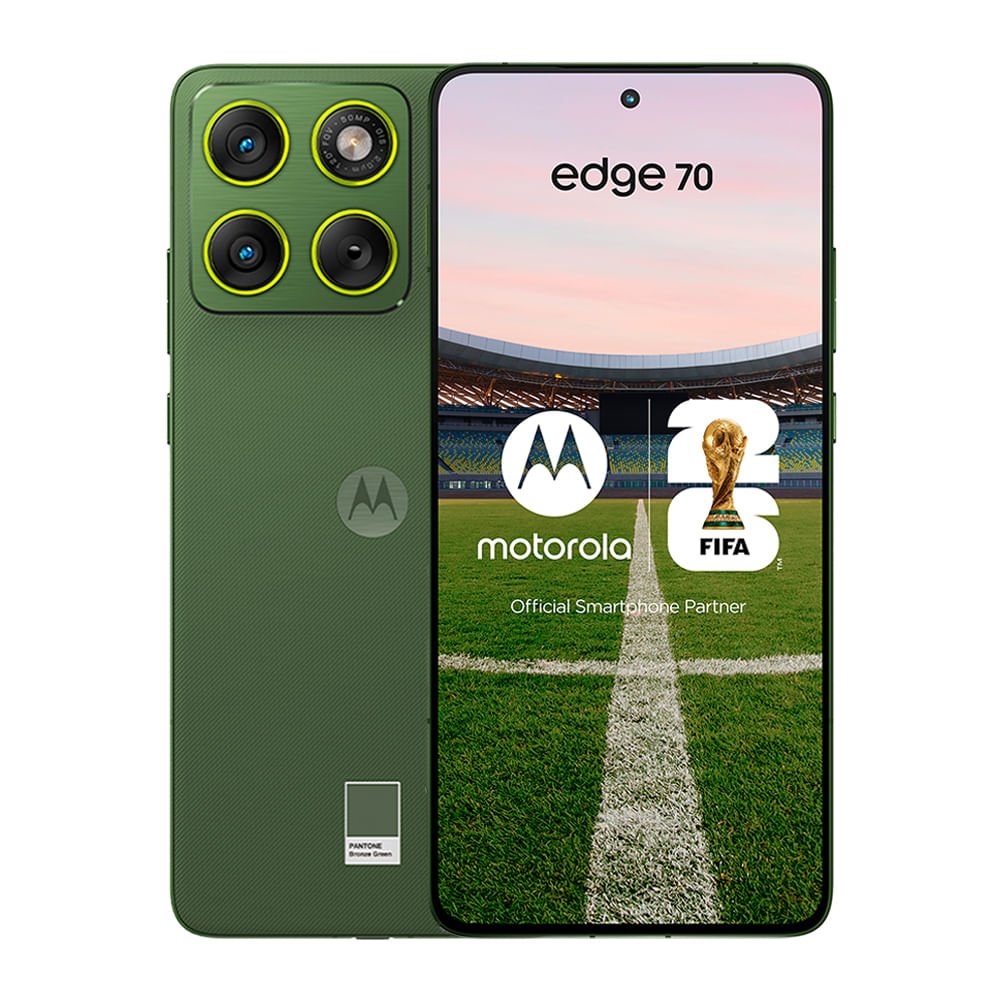 Celular Motorola Edge 70 5G 512GB, 12GB RAM, cámara trasera 50MP y frontal 50MP, 6.7", verde