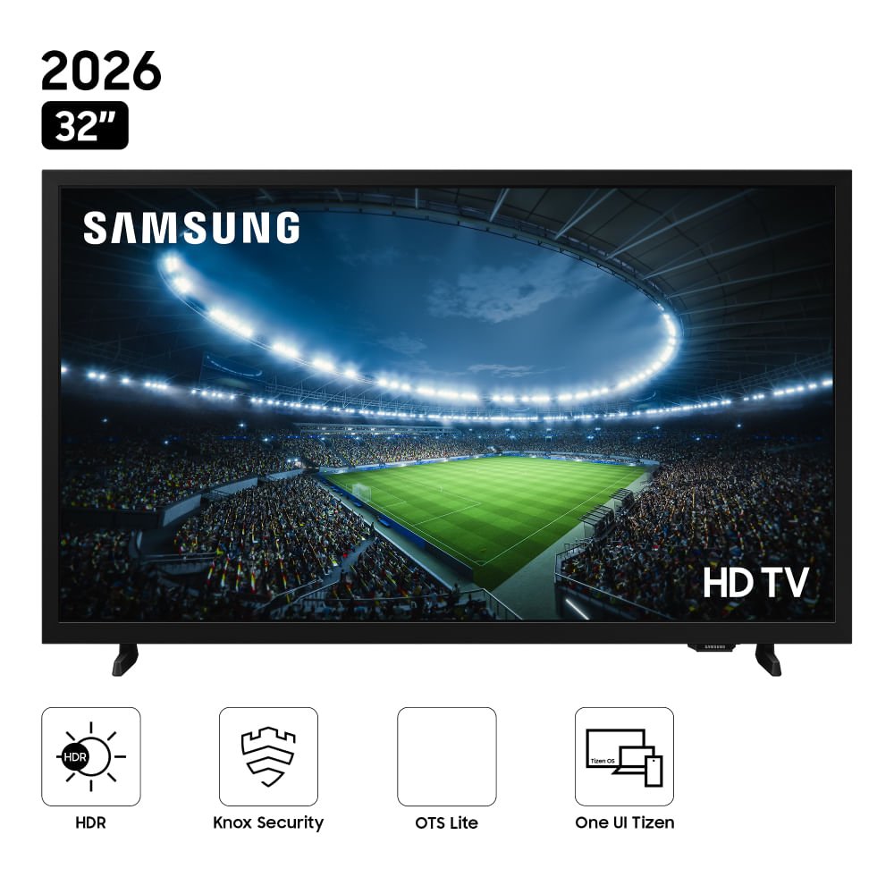 Smart TV Samsung 32", HD H5000F, LED, sistema Tizen integrado, UN32H5000FGXPE, 2025