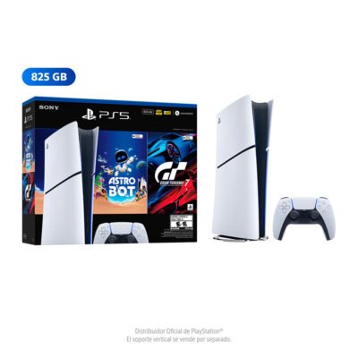Consola PlayStation 5 Slim Edición Digital Bundle Gran Turismo 7 + Astro Bot, SSD 825GB, gráficos 4K, control DualSense