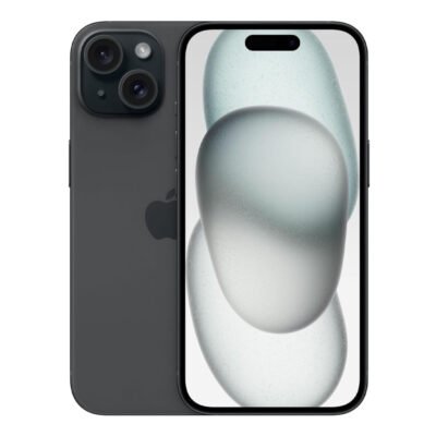 iPhone 15 5G 128GB, 6GB RAM, cámara trasera 48MP y frontal 12MP, 6.1", negro