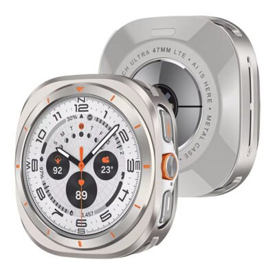 Case metal titanio y cristal zafiro sintético para Samsung Galaxy Watch Ultra 47mm, acabado mate