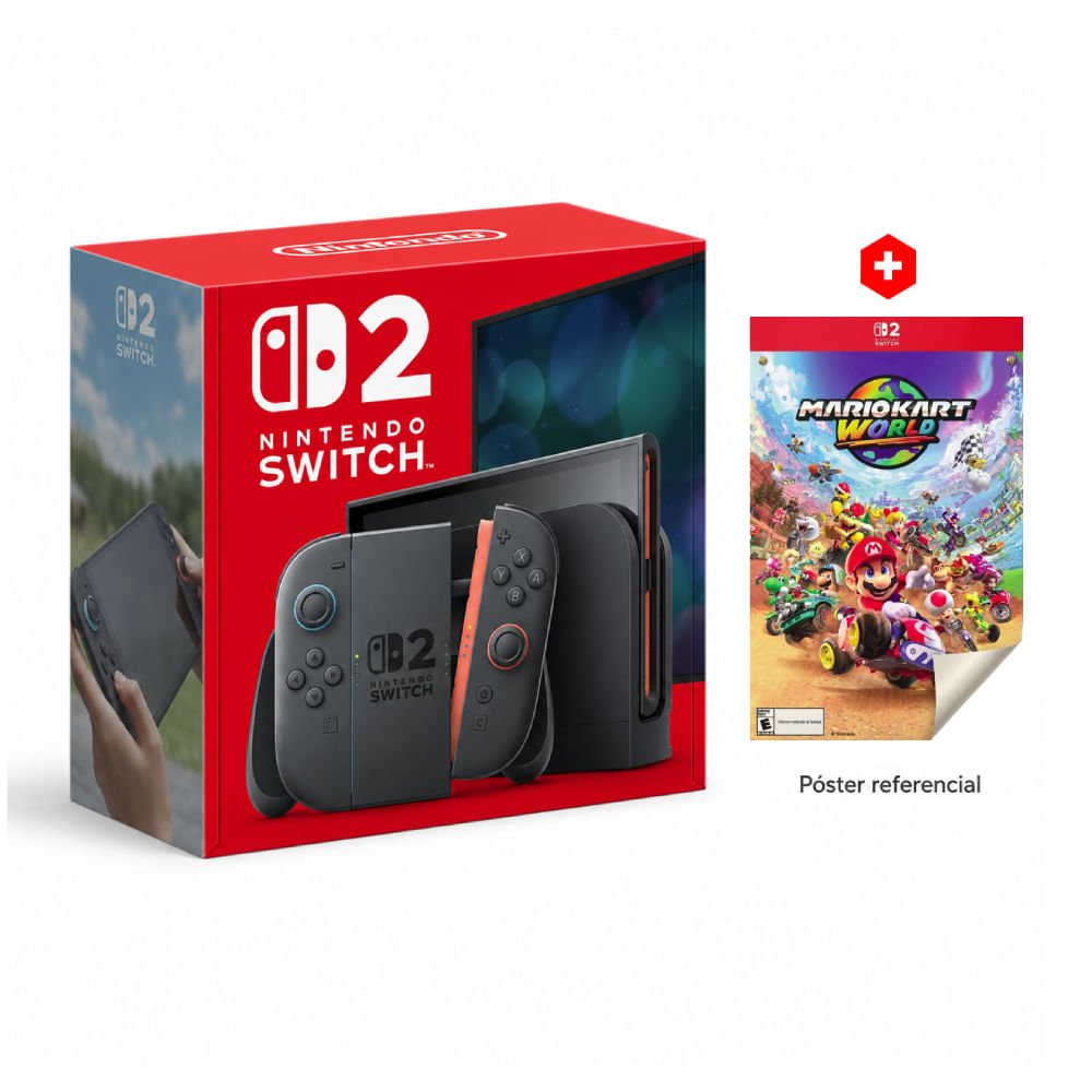Consola Nintendo Switch 2 Full HD, 256GB, 12GB RAM, negro + 1 Poster